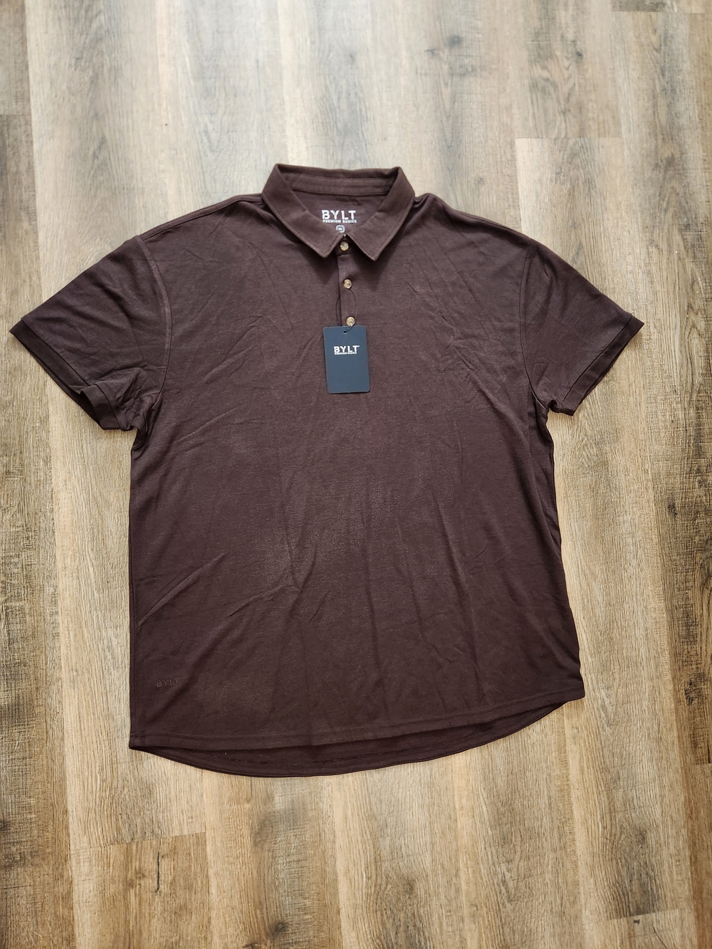 BYLT NWT Premium Basics Comfort Wool Polo Men's 3XL Big & Tall Brown MTPOL0419 - Picture 9 of 9